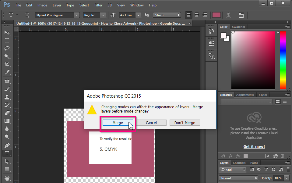 Warnings before changing color mode. Warnings before changing color mode.