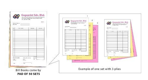 Bill books come in 50-set pads Bill books come in 50-set pads