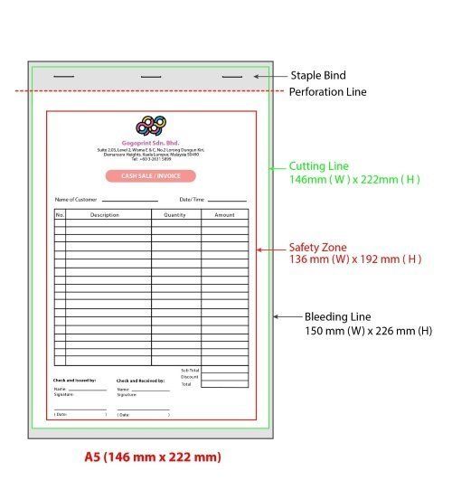 Print Bill Books with a perforated line Print Bill Books with a perforated line