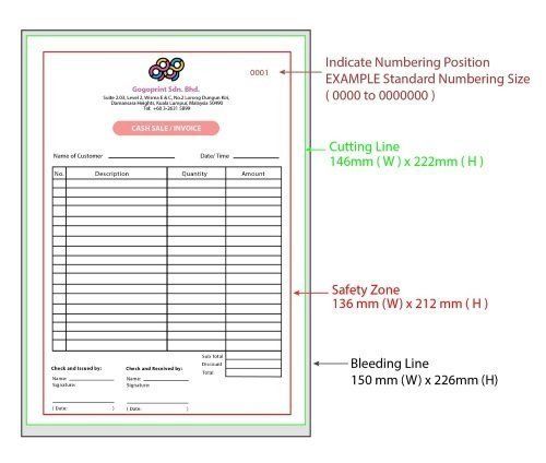Print Bill Books with a serial numbers and NO perforated line Print Bill Books with a serial numbers and NO perforated line